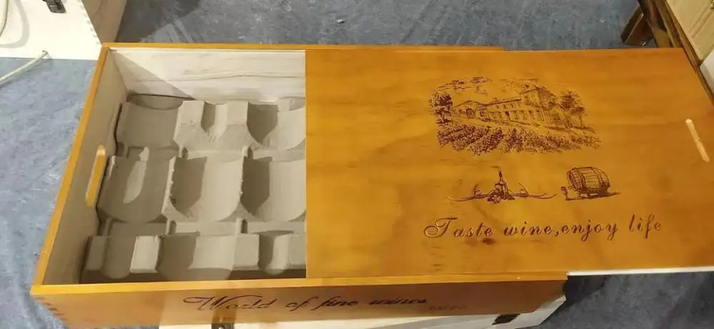 wholesale custom 6 bottle portable pine wood wine box with Rope Handle Travel wine Box Carrying Display Case