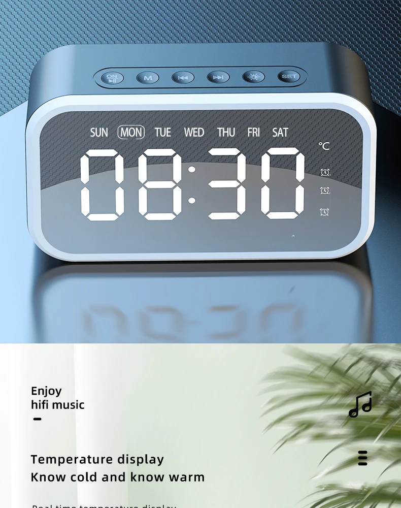 Multifunction Smart Table Clocks With Voice Prompt Mini Speaker Bluetooth High Quality Bluetooth Speaker Outdoor