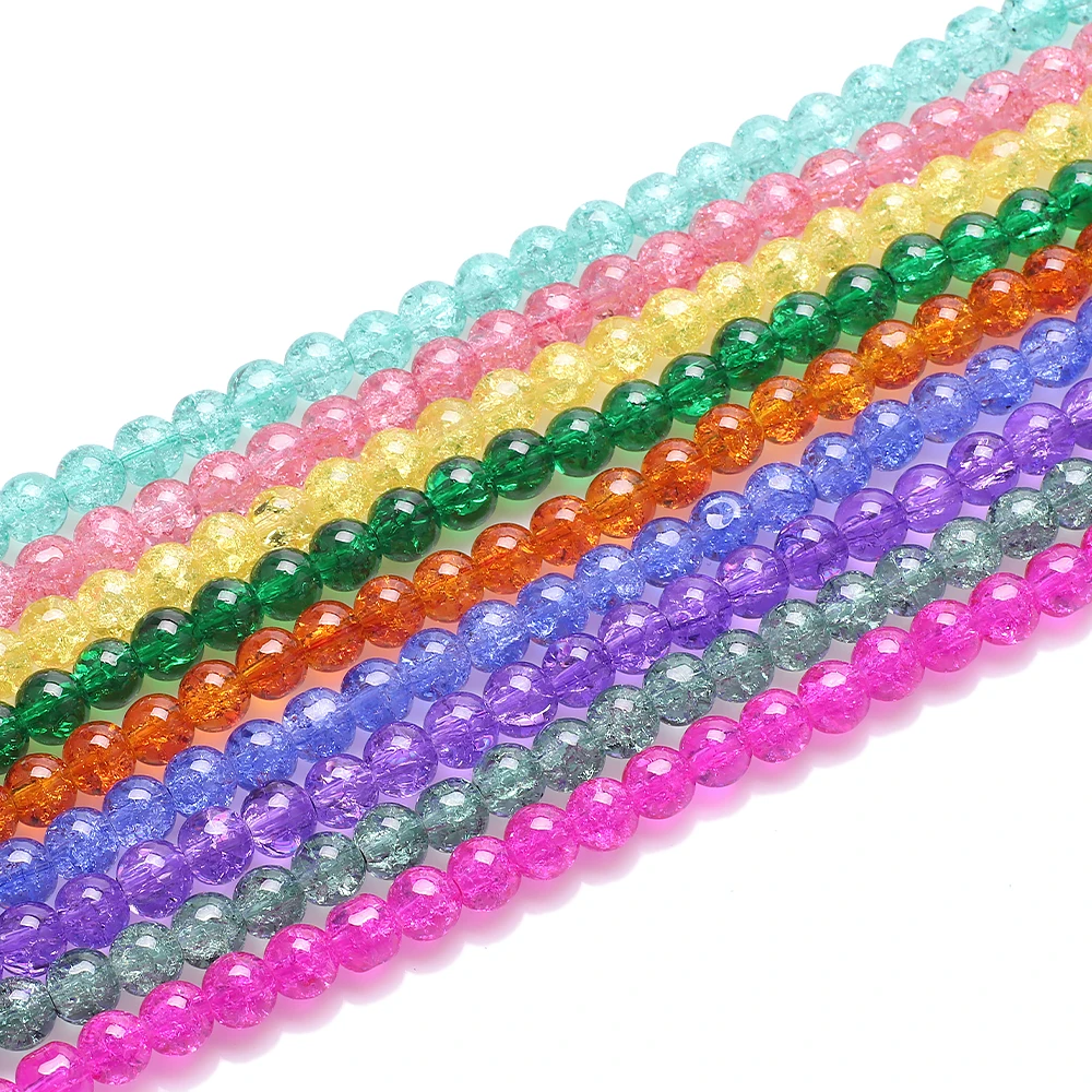 crystal round crackle beads for bracelet