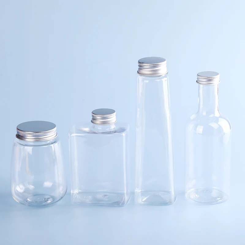 New Wholesale Custom Transparent 4oz 8oz 16oz Plastic Bottles for Juice
