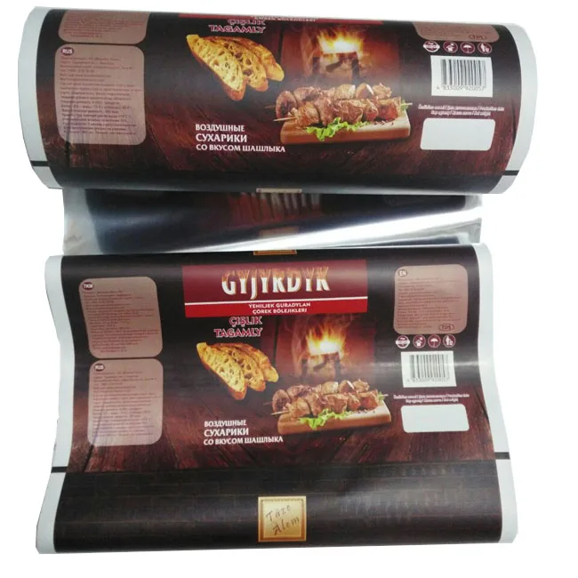 Printed flexible packaging film custom Logo printed plastic film roll for biscuit snacks packaging