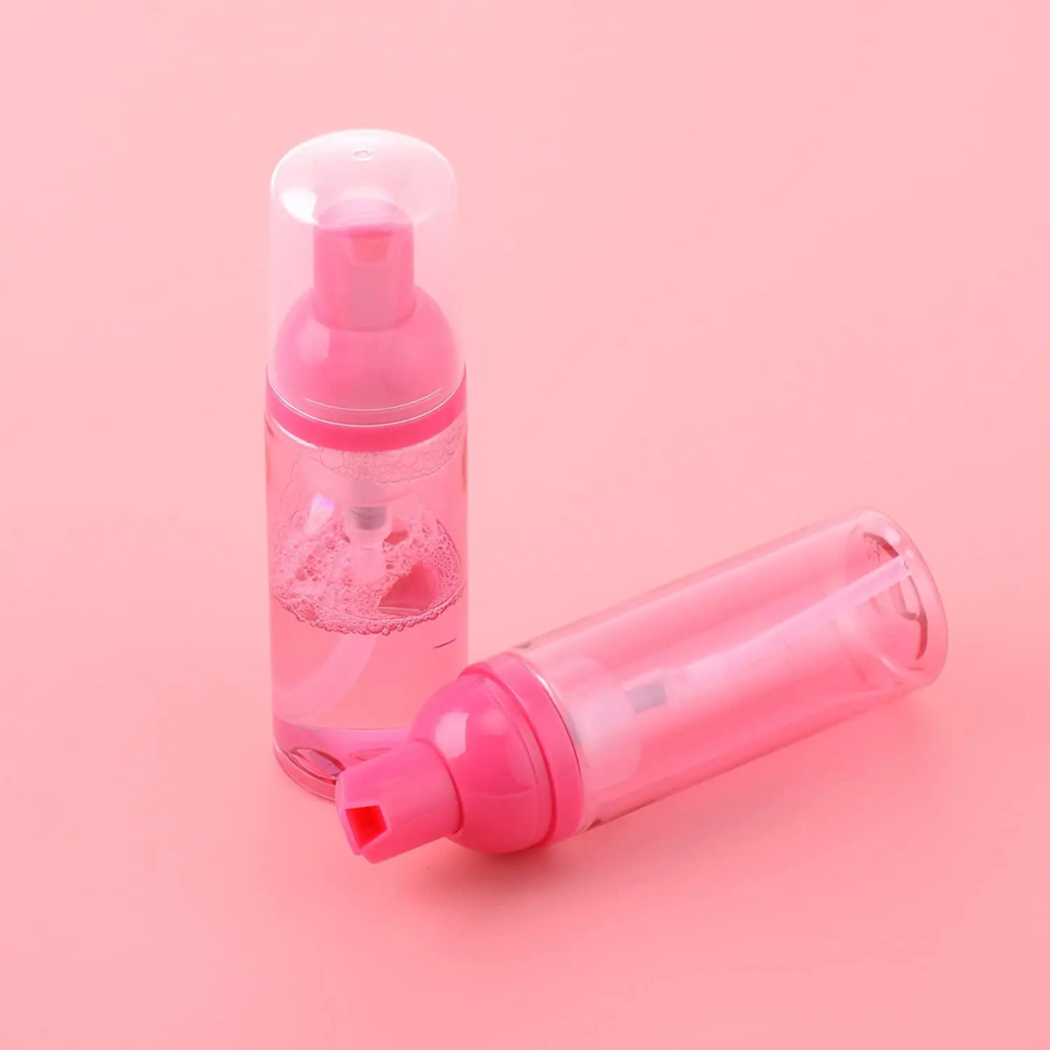 Plastic rose gold foaming hand soap pump pressure spray cosmetic foam face wash pump with bottle