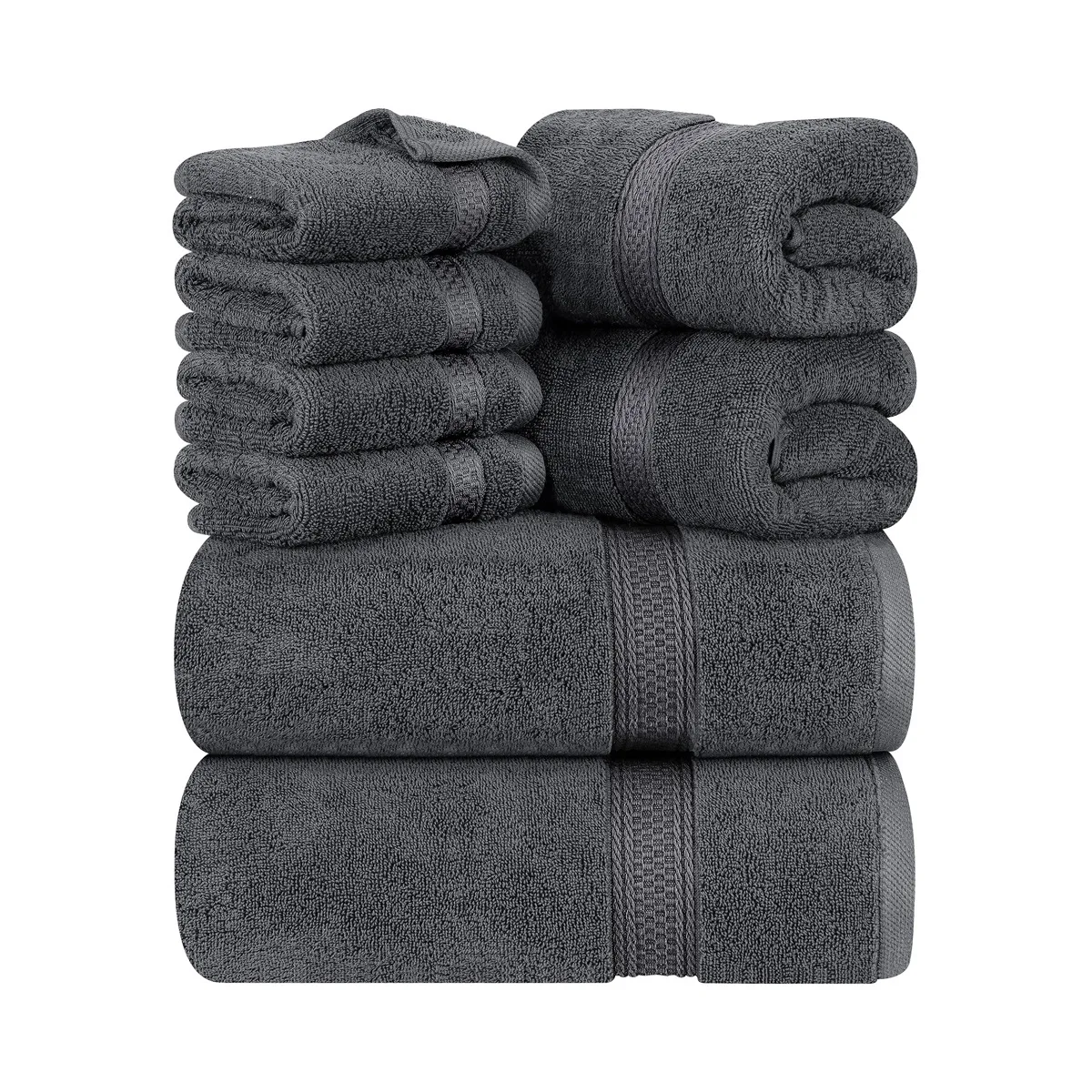 Wholesale Luxury Fluffy Thick Terry Soft Custom Packs Bathroom 100% Egyptian Cotton Bath Towel Set
