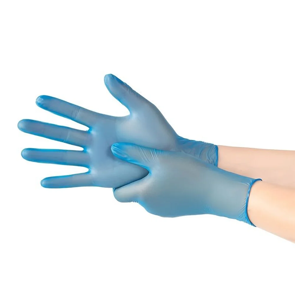 Blue Vinyl Gloves Disposable Examination Gloves Powder Free PVC Blue Vinyl Gloves