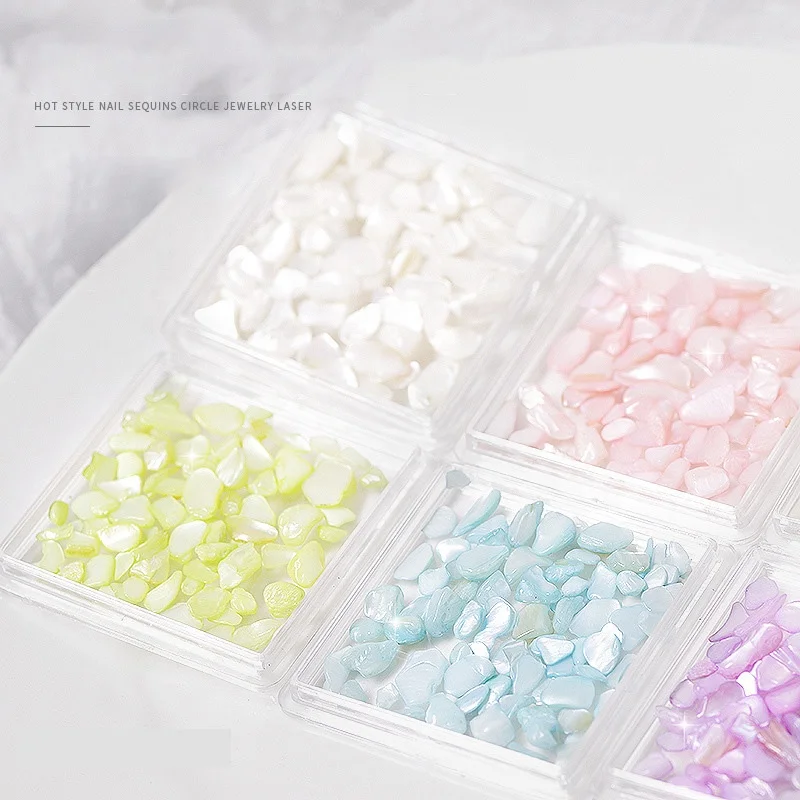 Paso Sico Summer Ice Cream Colors Irregular Shell Stone Natural Candy Colors Nail Art Decoration DIY