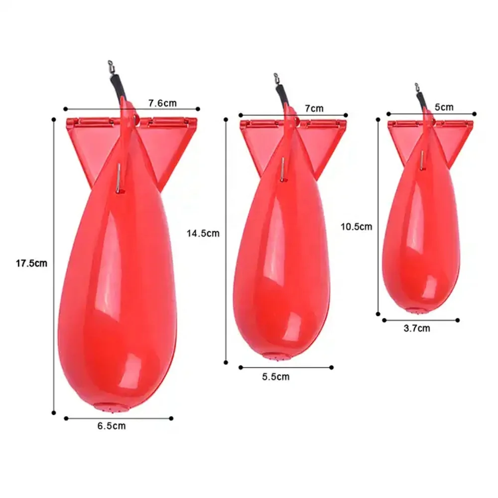 F13V-BB3021 Red Color Large Size Essen Carp Pellets Bait Holder Spomb Fishing Rocket