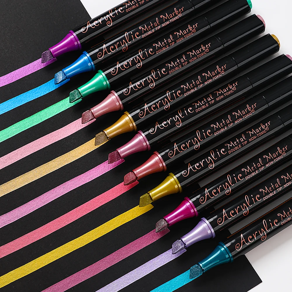 Hot Sale 24 Ink Color Dual Point Art Marker Pen High Quality Plastic Fiber Permanent Marker