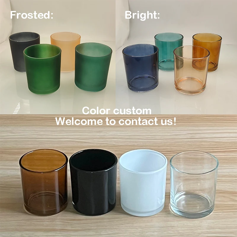 Transparent Candle Containers Custom Logo Sizes Color Luxury Geo Cut Clear Glass Candle Jars Vessels Holders with Lids