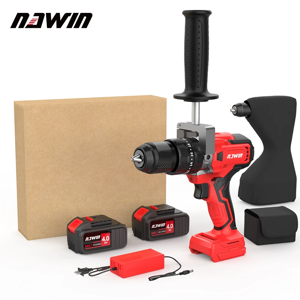 Electric screwdriver Nawin 125nm idle speed 2150 rpm brushless electric fishing ice drill 13mm battery capacity 6.0Ah