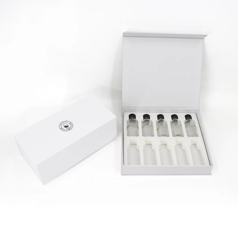 Empty Frosted Cosmetic Glass Lotion Pump Serum Glass Bottle Luxury Magnetic Packaging Box Cardboard Double Layer Box Packaging