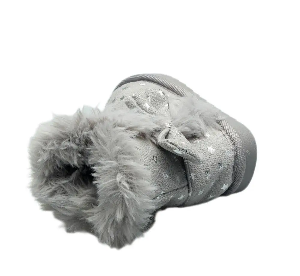 Wholesale Cheap Bow Style Glitter Printing Cute Warm Winter Little Girls Kids Snow Boot