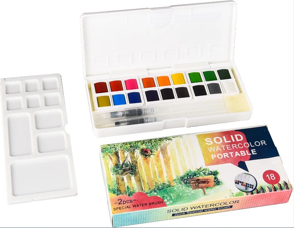 High Quality 24 Colors Artist Watercolor Paint Set Acrylic Paint With a Free Brush for Drawing