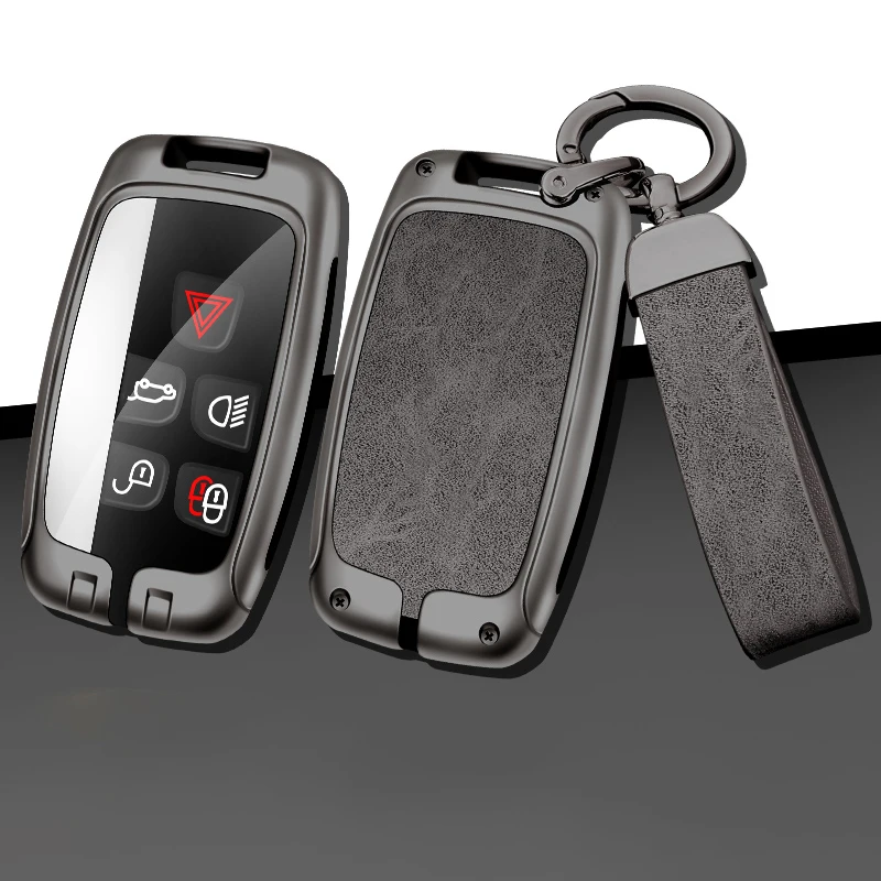 Metal Car Custom Logo Key Case For Land Rover Range Rover Sport Evoque Freelander Velar Discovery 4 Jaguar XE XJ XF Guitar