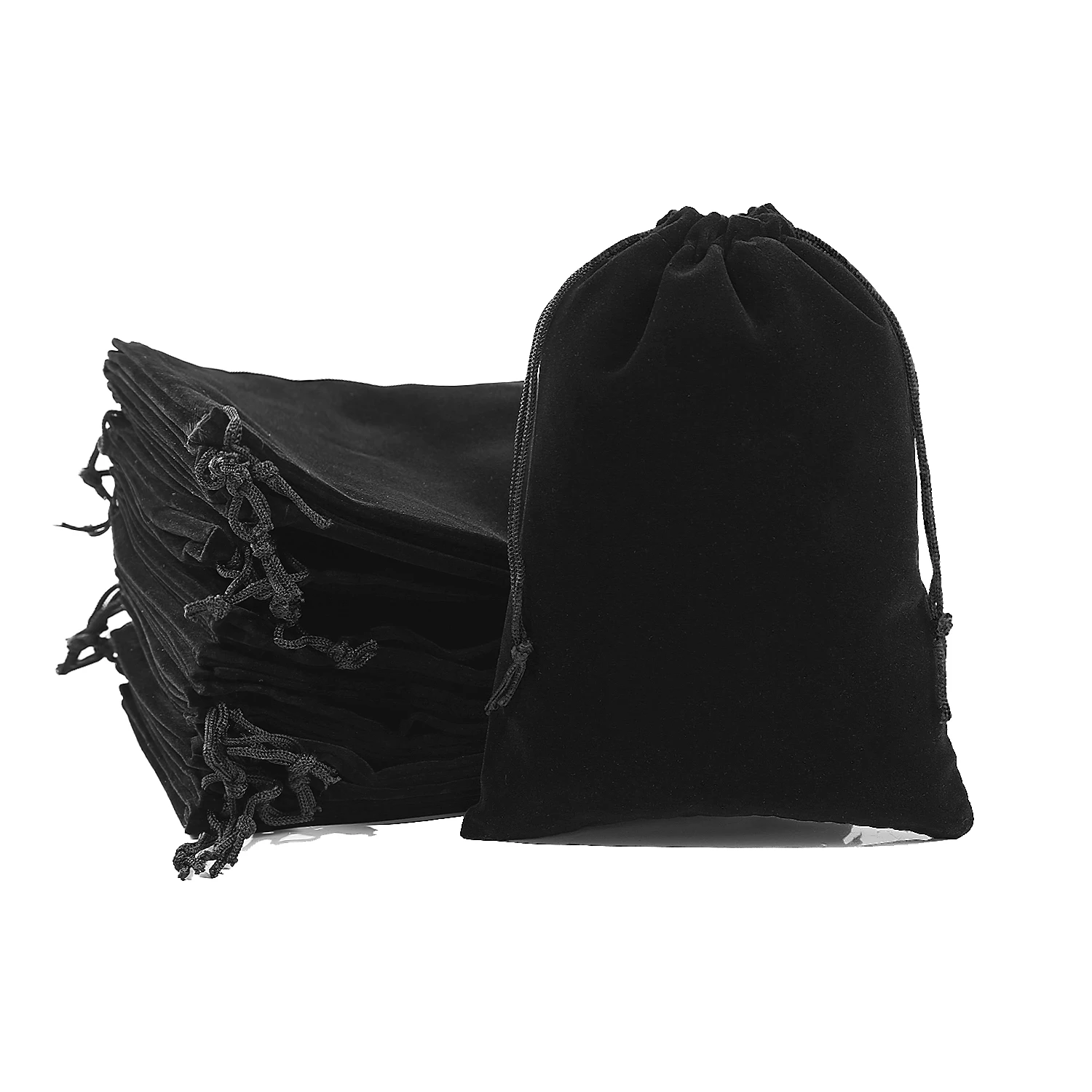 Wholesale Customized High End Gift Jewelry Pouch Bags Drawstring Velvet Pink Jewelry Bag