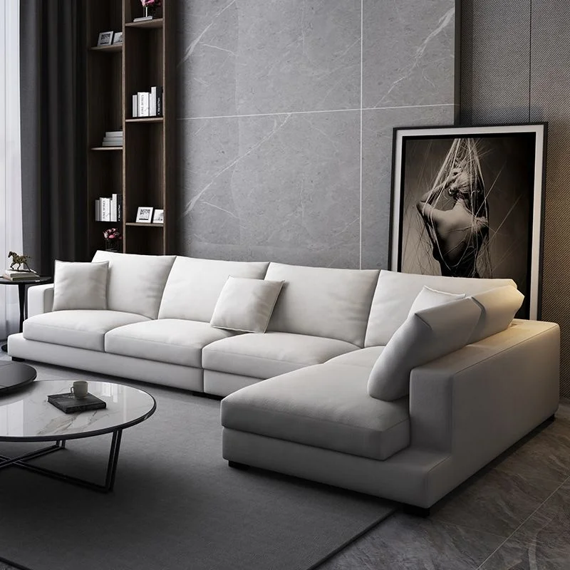 Роскошный современный модульный большой тканевый секционный диван L-образной формы с очень широким шезлонг