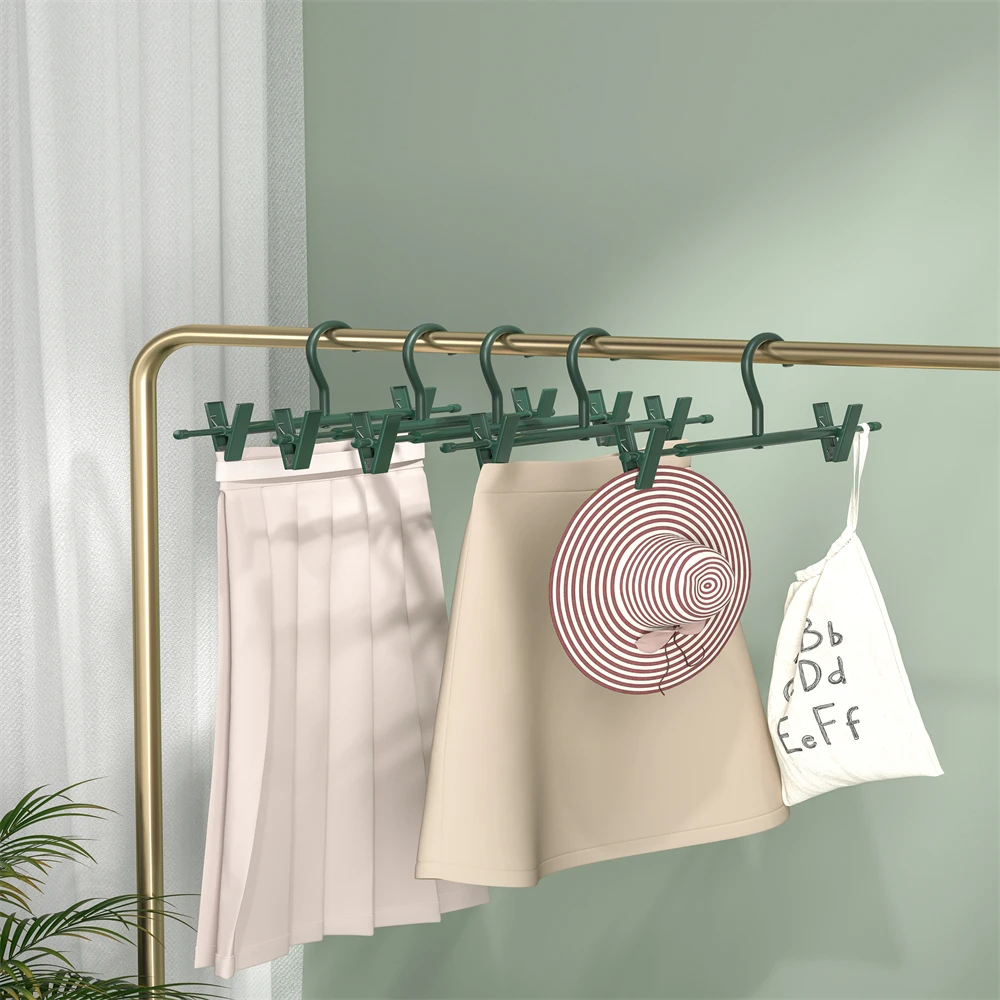 Trouser rack trouser clip household non-trace non-slip hanging pants special hanger stainless steel drying skirt clip storage