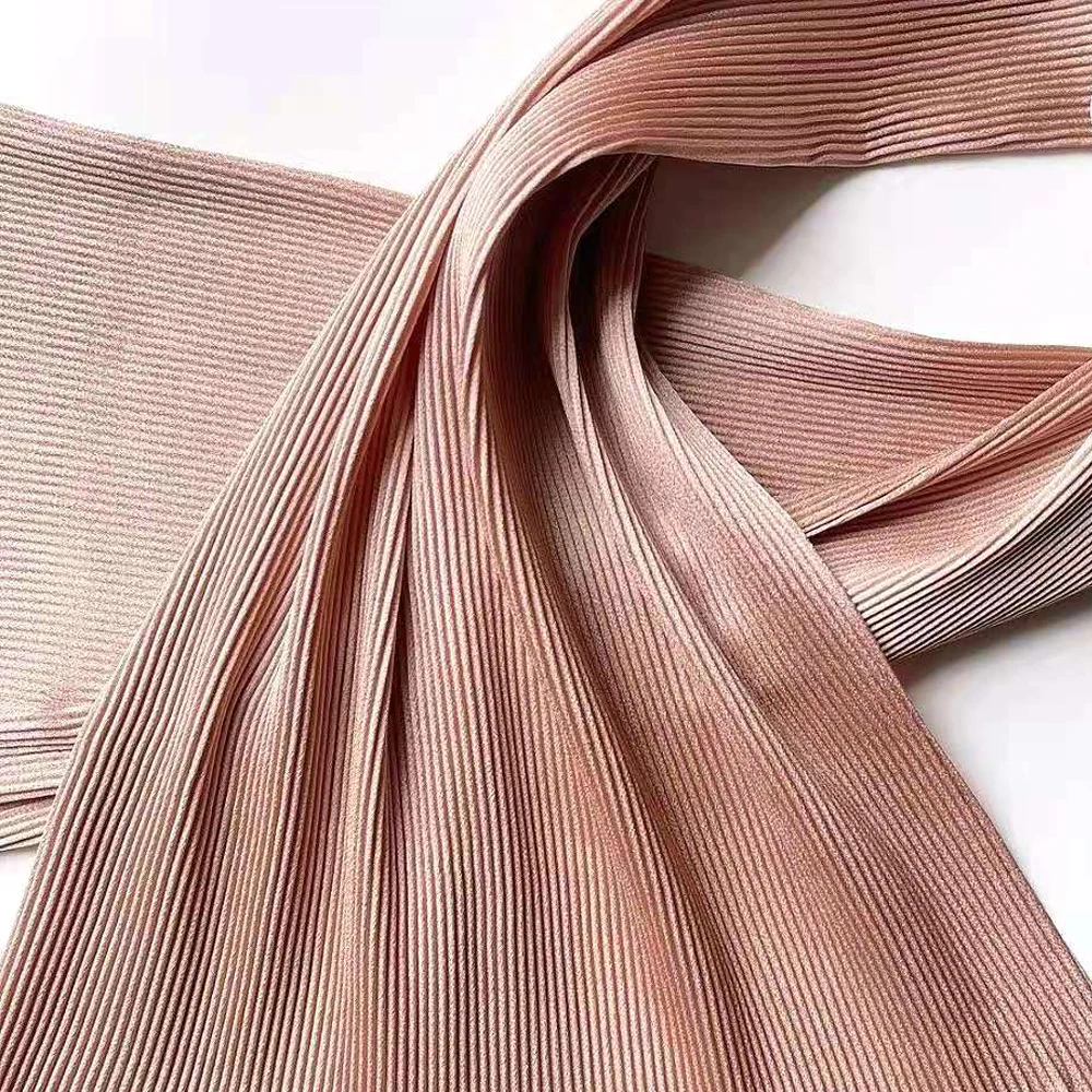 Newest High Quality  Malaysia Hot Selling Satin Pleated Hijab for Women Satin Hijab scarves