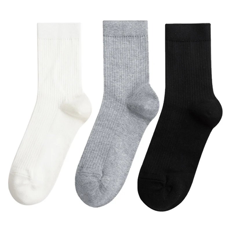 High quality hot sale logo design cozy soft solid color crew custom logo  woman socks