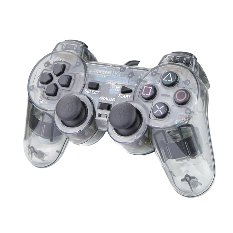Прозрачный проводной джойстик для Playstation 2 контроллер PS2 Dual Shock Двойной