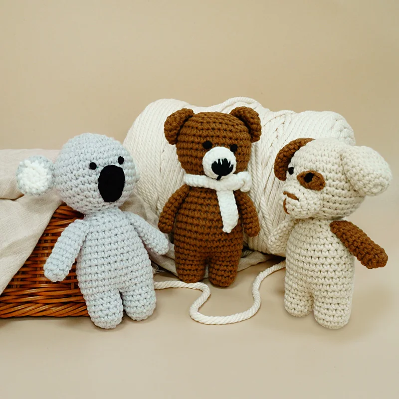 100% Handmade Baby Peluche En Crochet Amigurumi Christmas Ready To Ship Mini Forest Animal Stuffed Small Toy Multi Colors