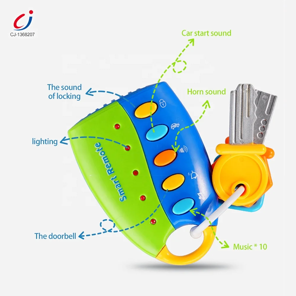Chengji plastic mobile phone toys hot sale gift battery operated lighting music cellphone keys set baby car key toy
