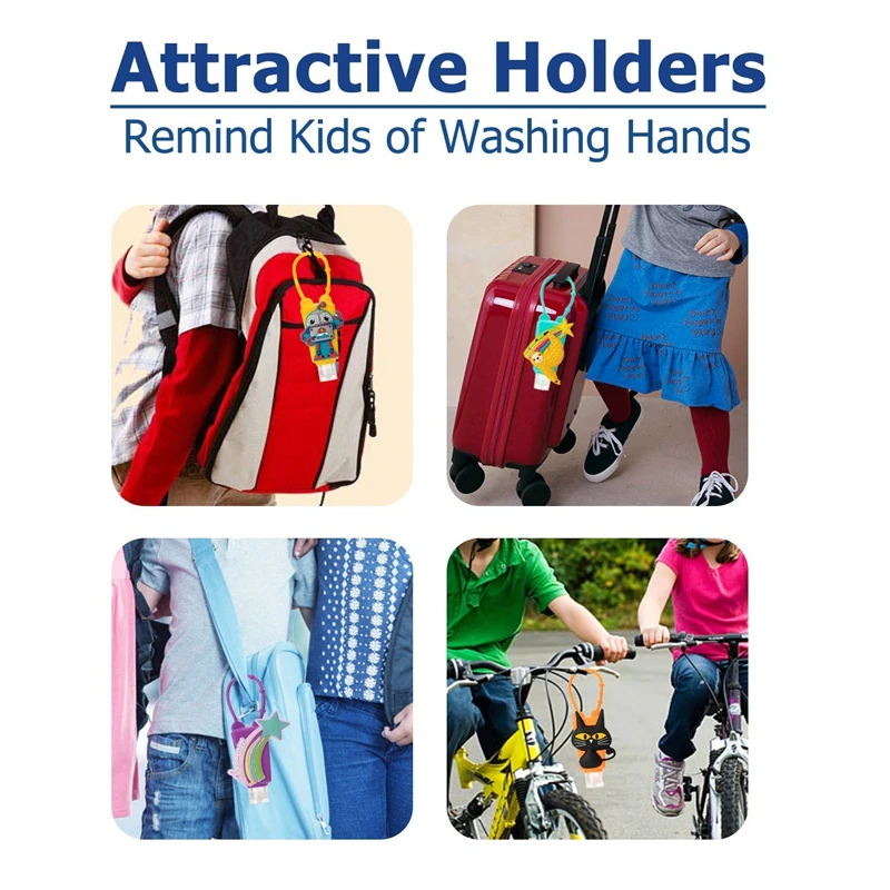 Custom Animal Shape Liquid Soap Container 30ml Silicone Bottles Travel Pocketback Hand Gel Sanitizer Bottle with Silicone Holder