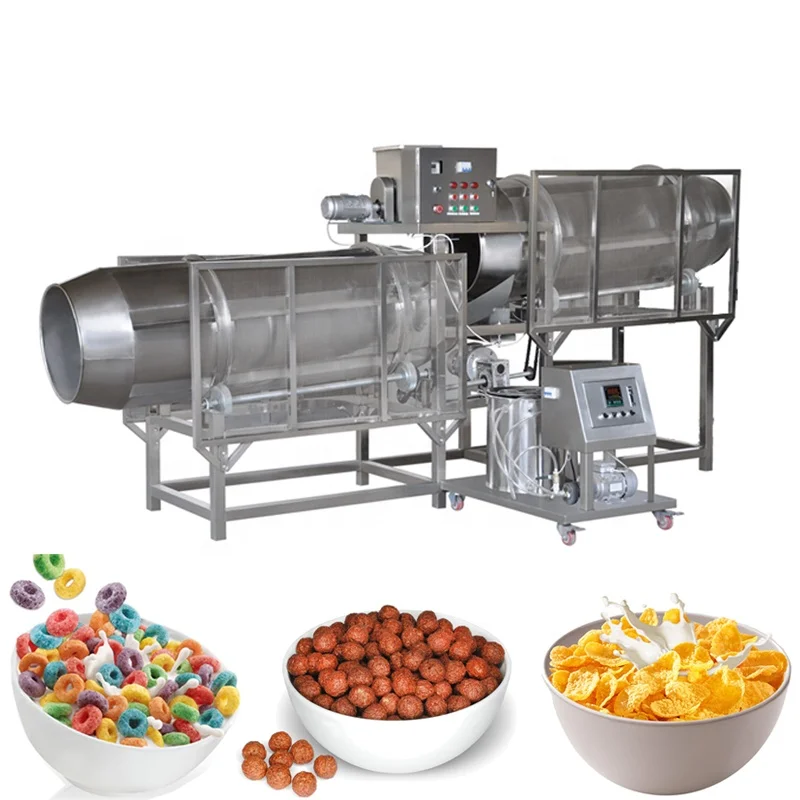 Double Screw Extruder Breakfast Cereal Corn Flakes Production Line
