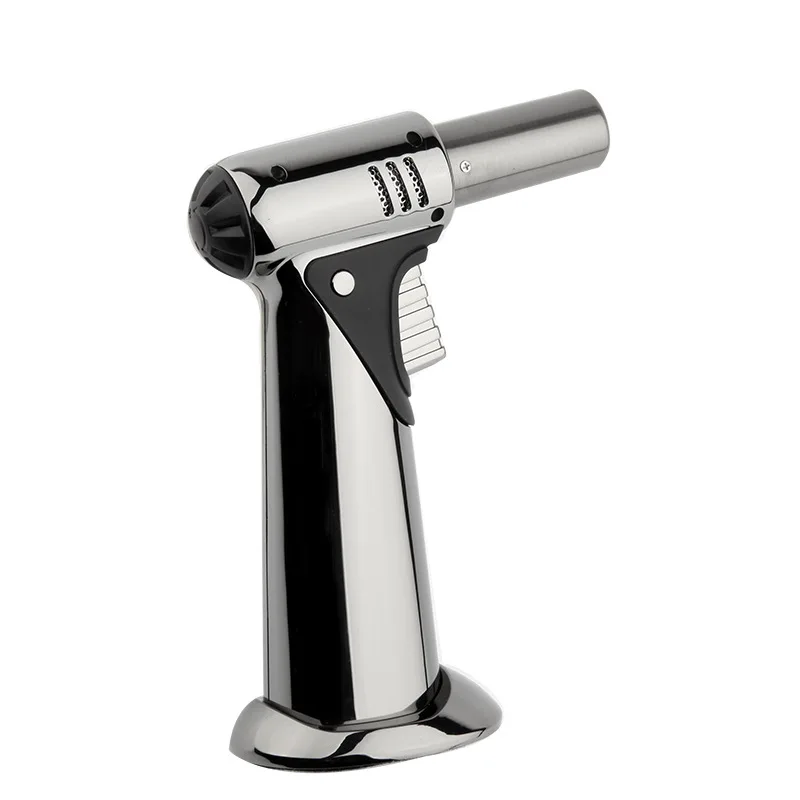 JUJI Wholesale Single Flame Jet Lighter Windproof Gas Refillable Custom Logo Kitchen Cigarette Cigar Torch Lighters