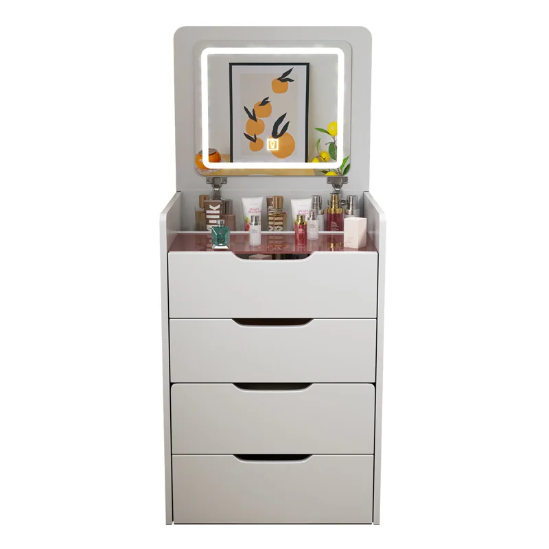 Modern Home White Cosmetic Display Cabinet Desk Folding Beauty Table And Showcase Folding Makeup Cabinets For Make Up Shops