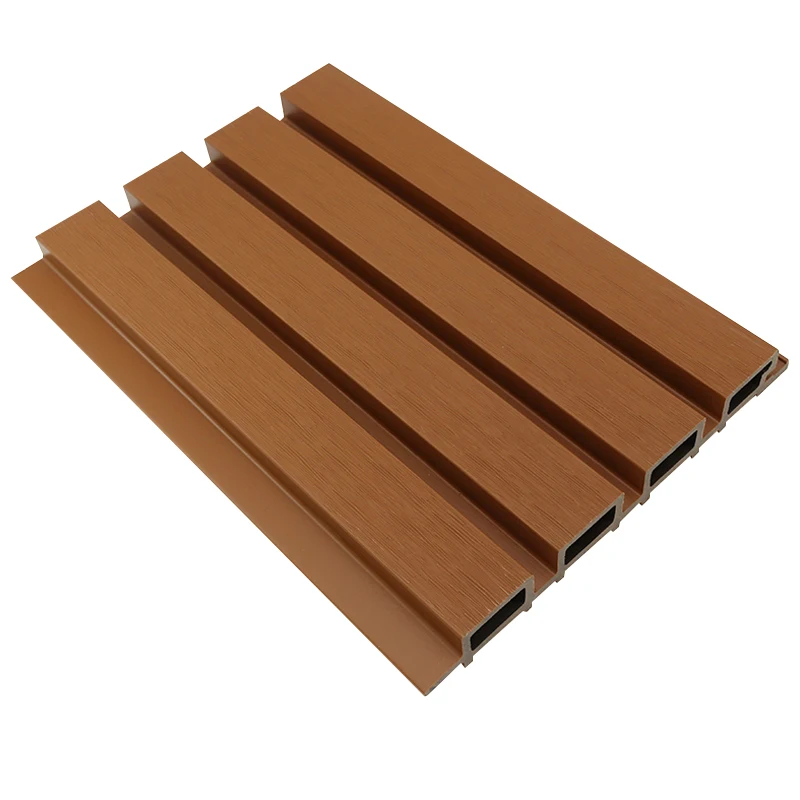 Fire Resistant Corrosion Privacy Fence Built-up Section PE Flute Panel Wall WPC Fluted Flexible Wood Wall Panel