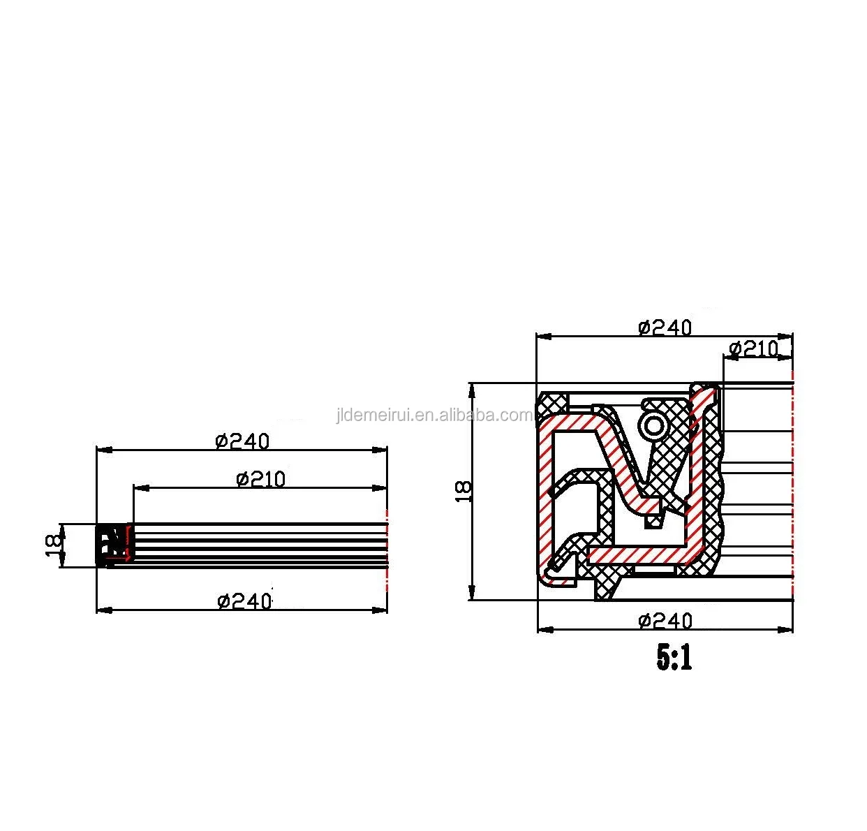 DMHUI rubber seal with OEM NO 12015196B for agricultural machine and baler