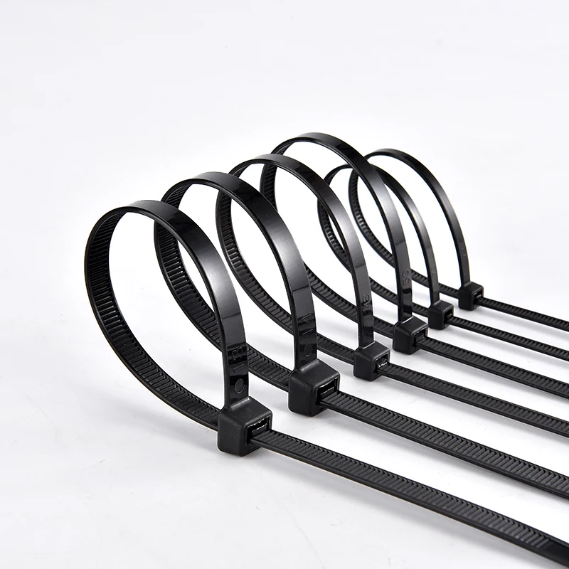 Self-Locking Network Nylon Plastic Cable ZipTie Cord Strap black for Nylon cable tie tied with plastic cable tie