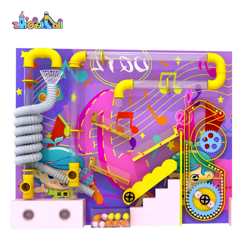 Shopping mall interactive game indoor playground equipment vacuum tube ball wall games for sale