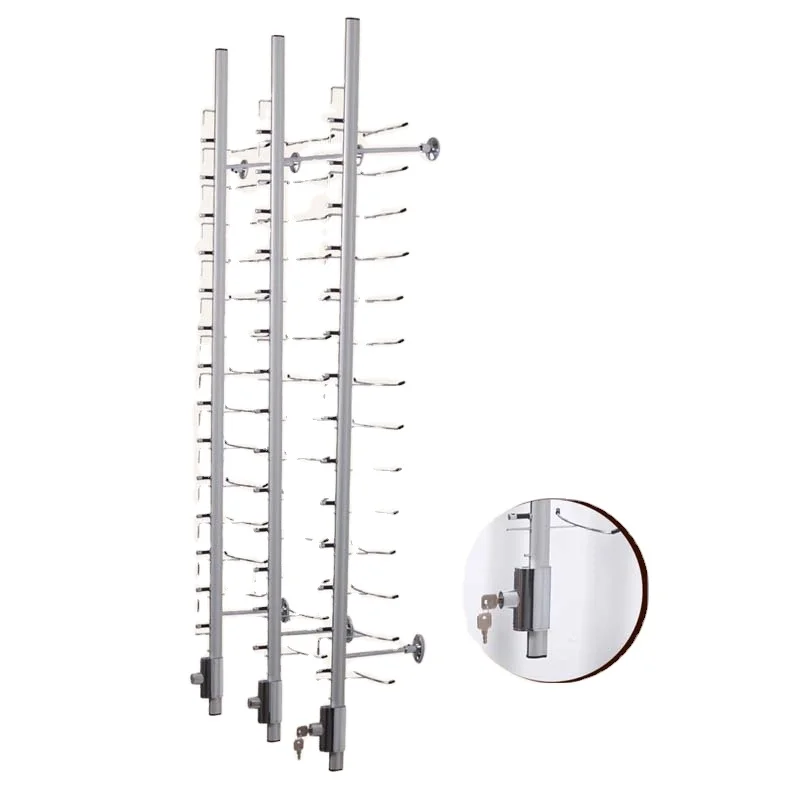 wholesale price Glasses display props aluminum alloy wall lock bar glasses display rack eye bracket display stand