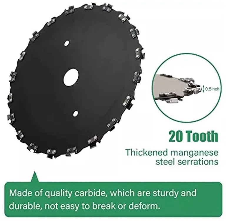 20T Chainsaw Tooth Brush Blades Steel Brush Cutter Blade 9in Chain Saw Blade DISC