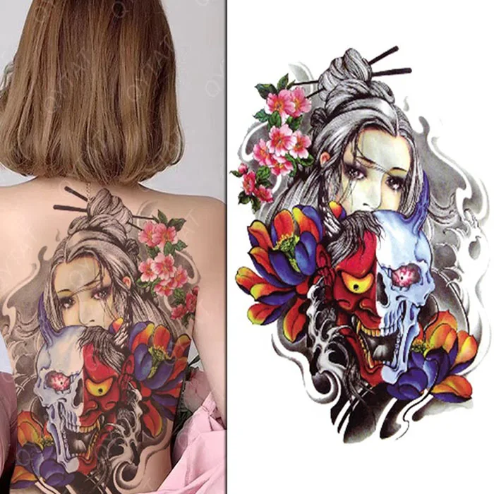 Customize Wholesale Price Water Transfer Long Lasting Cool Designs Large Size Temporary Tattoo Men Full Back Tattoo Sticker