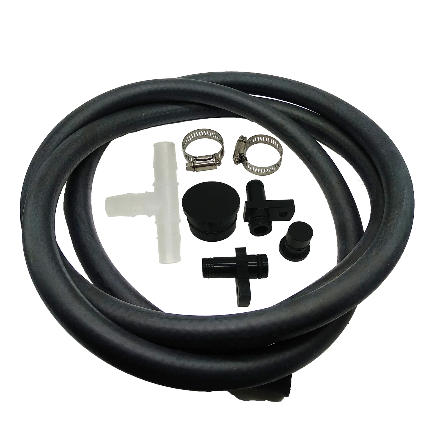 76110 PCV Reroute Kit W/ Resonator Plug fit for 2004.5-2010 GM 6.6 6.6L Duramax Diesel LLY LBZ LMM