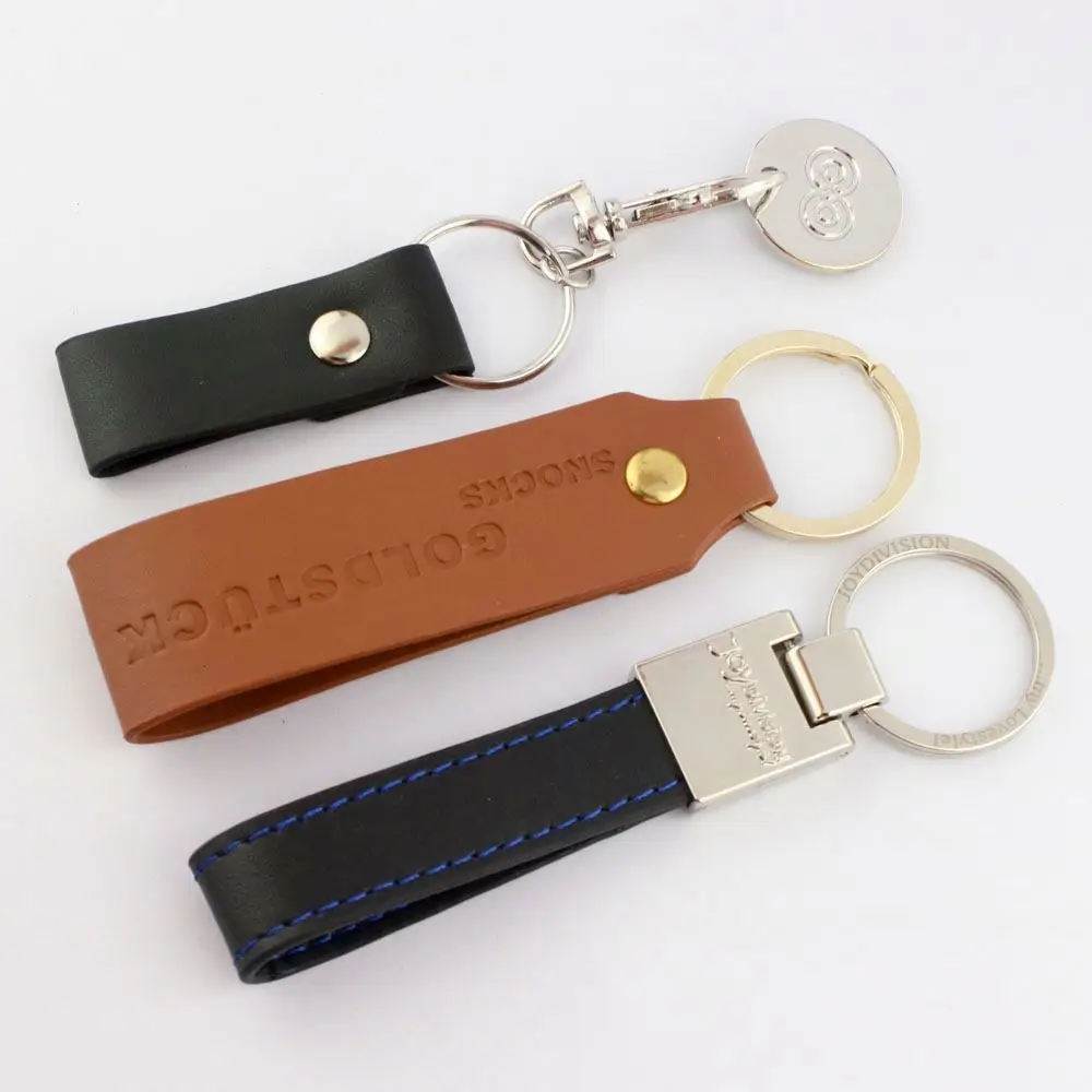 Factory Manufacturer Custom Wholesale Strap With Tassel Metal Leather Keychain