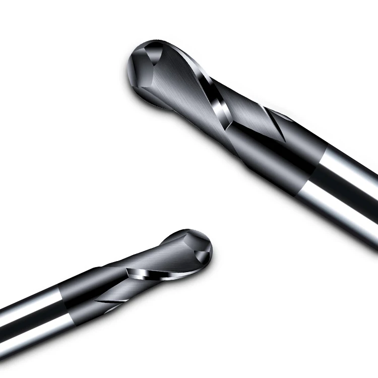 Сферическая Концевая фреза с 2 канавками HRC50 нанопокрытие твердая сталь чугун латунь карбид инструмент Вольфрамовая