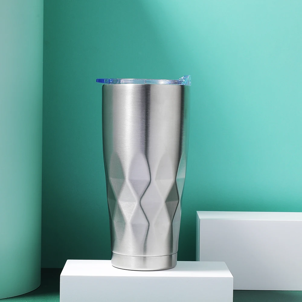 22oz Custom Thermal Insulated Wholesale Mugs Manufacturer Stainless Steel Reusable Coffee Cup Mugs  With Lid and Straws