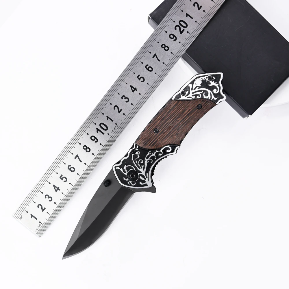 Hot Sale Wood Handle Outdoor Camp Csgo Edc Camping Survival Tactical Folding Pocket Hokapi unting Knife