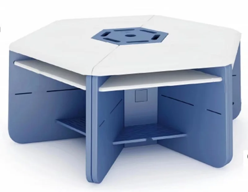 Enhanced Interactive Fashionable Hexagonal Shape Table In Science Laboratory For  Students