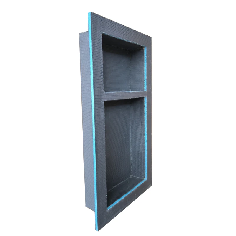 CFC HCFC Free Bathroom recessed XPS Shower Niche with cement mortar and fiberglass 16*16 inch with flange without shelf