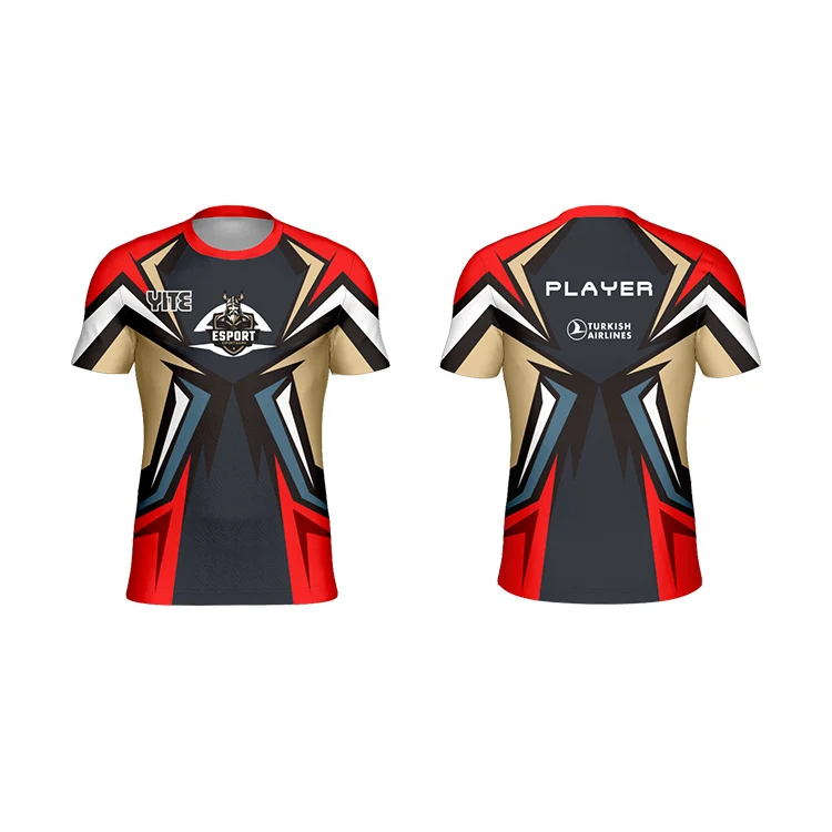 Custom sublimation esports jersey quick dry breathable comfortable gaming T shirt gaming jersey