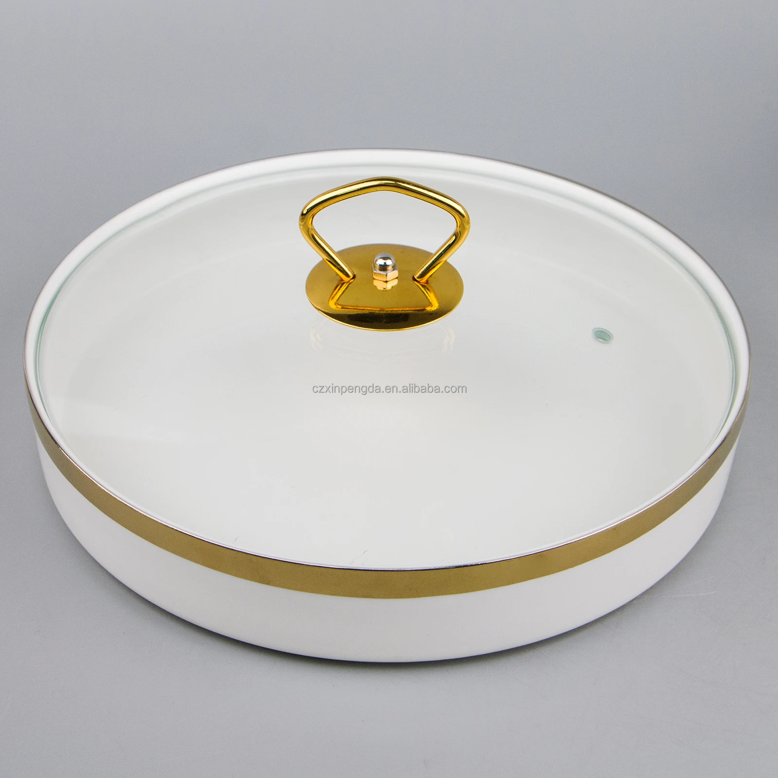 2023 simplicity gold side soup bowl white ceramic large soup bowl household pot with lid for restaurant