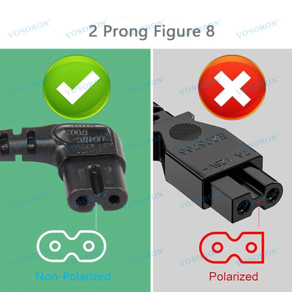IEC 60320 C8 Plug to L-Shaped C7(Figure 8) Receptacle Male to Female Extension Power Supply Main Adapter Cable