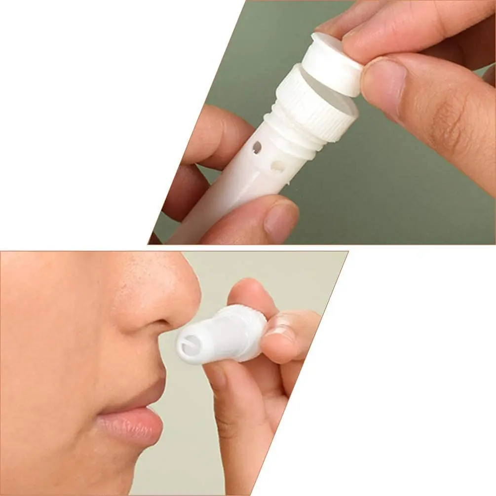 Stock Plastic Nasal Inhaler Tube Packaging Custom Printing PP DIY  White Black with Fiber Sticks 8X51MM