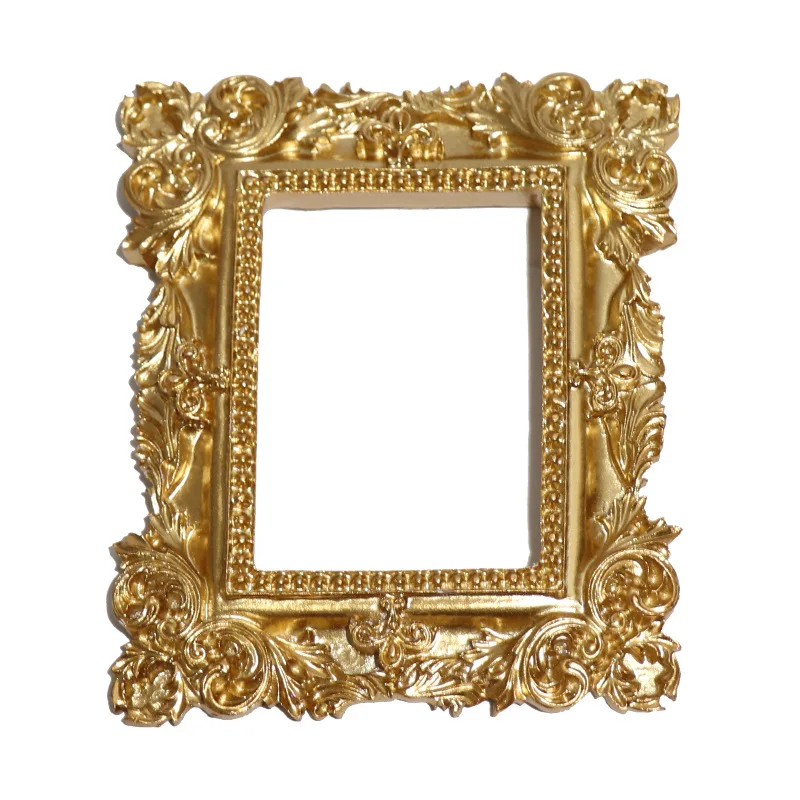Golden Small Photo Rectangle Frame Decoration European Vintage Resin Photo Frame Creative Decoration Frame