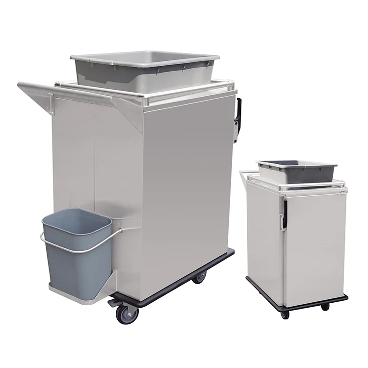Plastic Restaurant Service Cleaning kitchen serving trolley Cart Dish food collection trolley with box