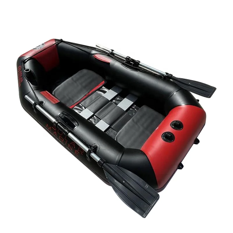 2 Person 200cm Inflatable Boat 0.7mm PVC High Quality Rowing Kayak Dinghy Hovercraft Ship Board Floor Professional with Oar Pump